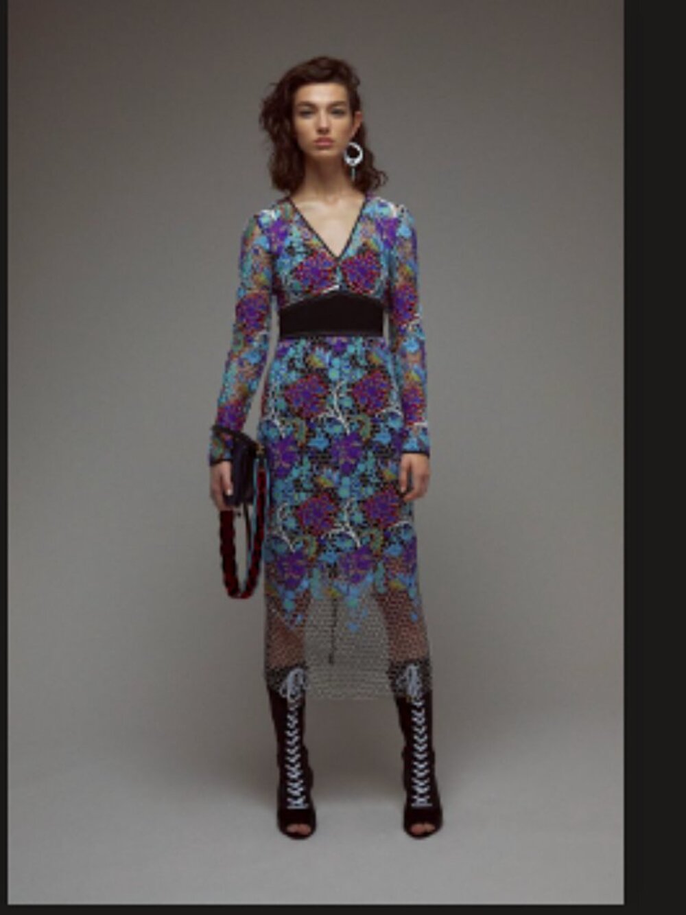 New Diane Von Furstenberg Guipure Canton Floral Lace Embroidered Midi Dress 8